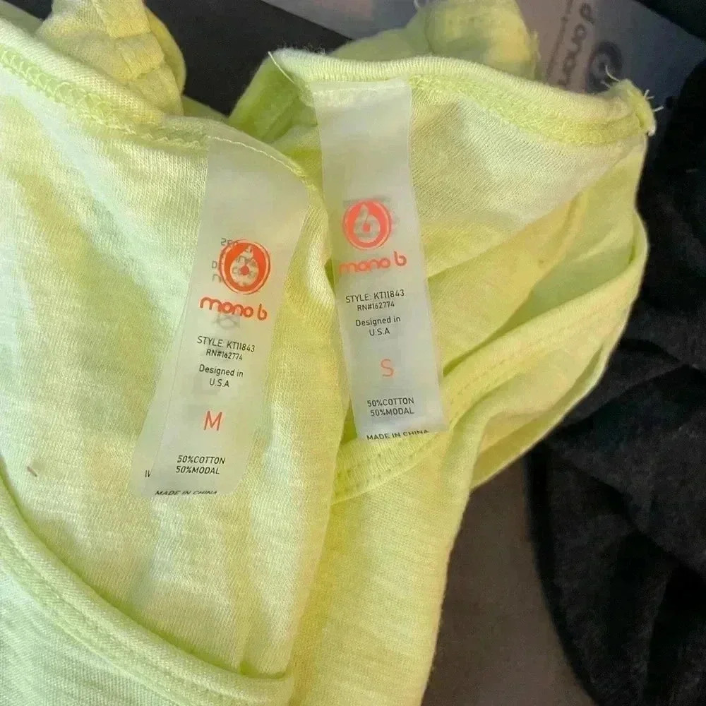 Mono B Be True Tank Top, Light Lime, NWT - Picture 5 of 5